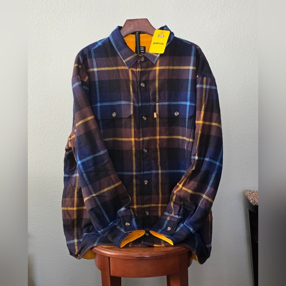 Levi's Mens Gold Tab Plaid Jackson Flannel Worker Overshirt Thick Jacket Large - Picture 1 of 6